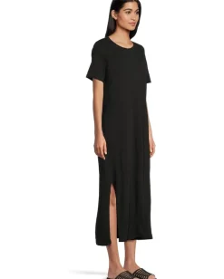 Eileen Fisher Crew Neck Dress Black Hot