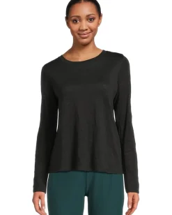 Eileen Fisher Crew Neck Long Sleeve Tee Black Best