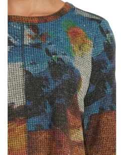 Women Elliott Lauren Crew Neck Long Sleeve Top with Overlok Stitching