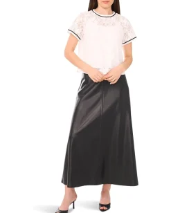 Women Vince Camuto Crew Neck Short Sleeve Top