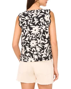 Women Vince Camuto Crew Neck Tank With Scallops