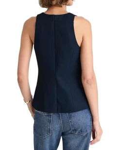 Women Madewell Crewneck Cutaway Vest - Tencel Twill