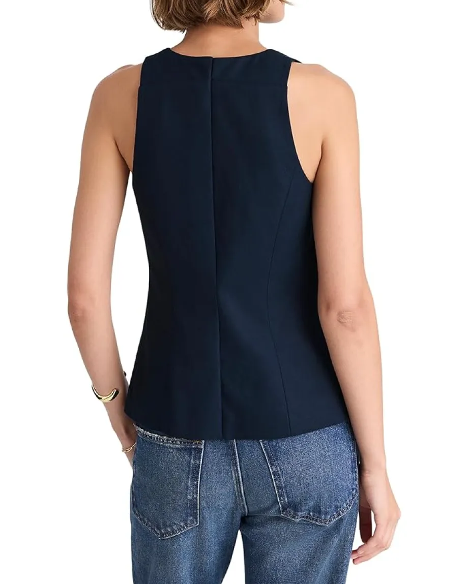 Women Madewell Crewneck Cutaway Vest - Tencel Twill
