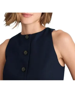 Women Madewell Crewneck Cutaway Vest - Tencel Twill