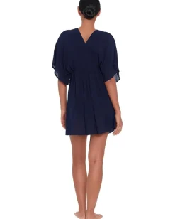 Lauren Ralph Lauren Crinkle Rayon Tunic Blue New
