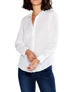 NIC+ZOE Crinkle Shirt Paper White Hot