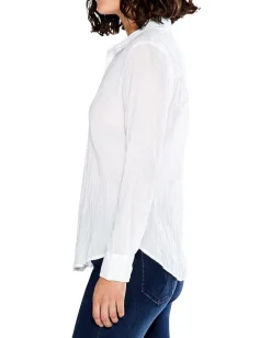 NIC+ZOE Crinkle Shirt Paper White Hot