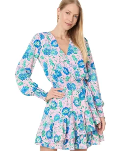 Lilly Pulitzer Cristiana Long Sleeve Stretch Dress Conch Shell Pink Rumor Has It Outlet