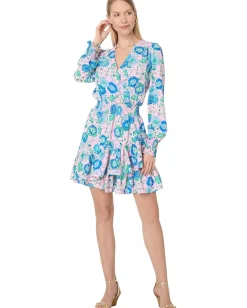 Lilly Pulitzer Cristiana Long Sleeve Stretch Dress Conch Shell Pink Rumor Has It Outlet