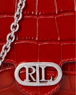 Lauren Ralph Lauren Croc-Embossed Medium Adair Crossbody Madison Red Outlet