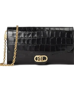 Women Lauren Ralph Lauren Croc-Embossed Medium Adair Crossbody