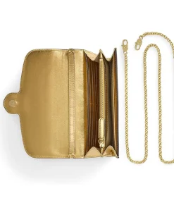 Lauren Ralph Lauren Croc-Embossed Medium Adair Crossbody Modern Gold Outlet