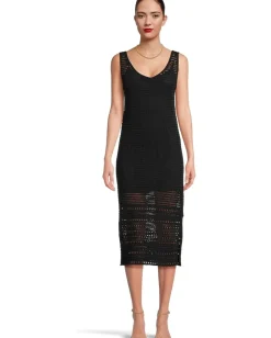 Tommy Bahama Crochet Midi Dress Black