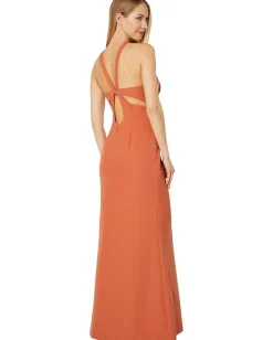 Women BCBGMAXAZRIA Cross Neck Evening Gown