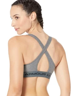 Under Armour Crossback Mid Impact Heather Bra Charcoal Light Heather/Black Hot