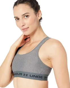 Under Armour Crossback Mid Impact Heather Bra Charcoal Light Heather/Black Hot