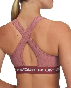 Women Under Armour Crossback Mid Impact Heather Bra