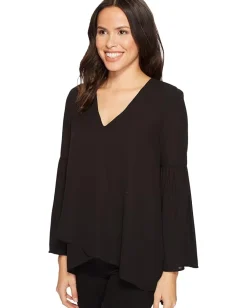 Women Karen Kane Crossover Bell Sleeve Top
