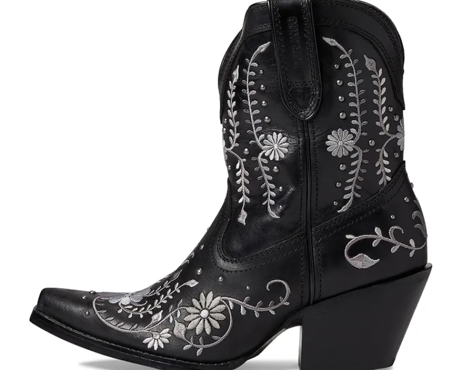 Durango Crush 8" Western Bootie Sterling Wildflower Black Clearance