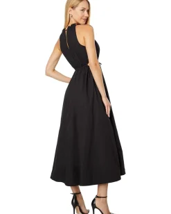 MOON RIVER Cutout Midi Dress Black