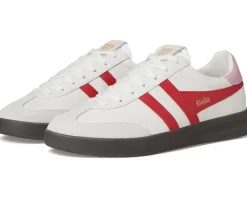 Gola Cyclone Leather White/Red/Candy/Dark Gum Hot