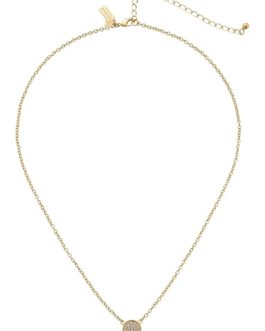 Women Kate Spade New York Dainty Sparklers Pave Disc Pendant Necklace