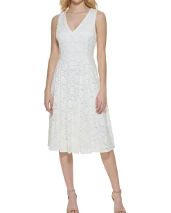 Tommy Hilfiger Daisy Lace Fit and Flare Ivory Online