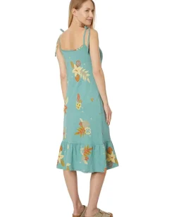 Toad&Co Dandelion Midi Sleeveless Dress Mineral LG Floral Print Clearance