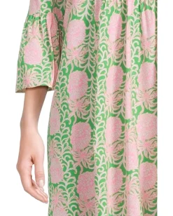 Lilly Pulitzer Danika 3/4 Sleeve Tunic Dress Fauna Green Party Like A Pineapple Clearance