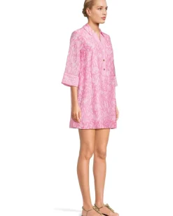 Lilly Pulitzer Daphnie Tunic Dress Rousseau Pink Tulip To Tango Engineered Woven Dress Outlet