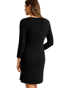 Tommy Bahama Darcy 3/4 Sleeve Short Dress Black New