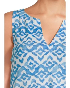 Tommy Bahama Darcy Coastal Tiles Short Sleeve Dress Como Blue Online