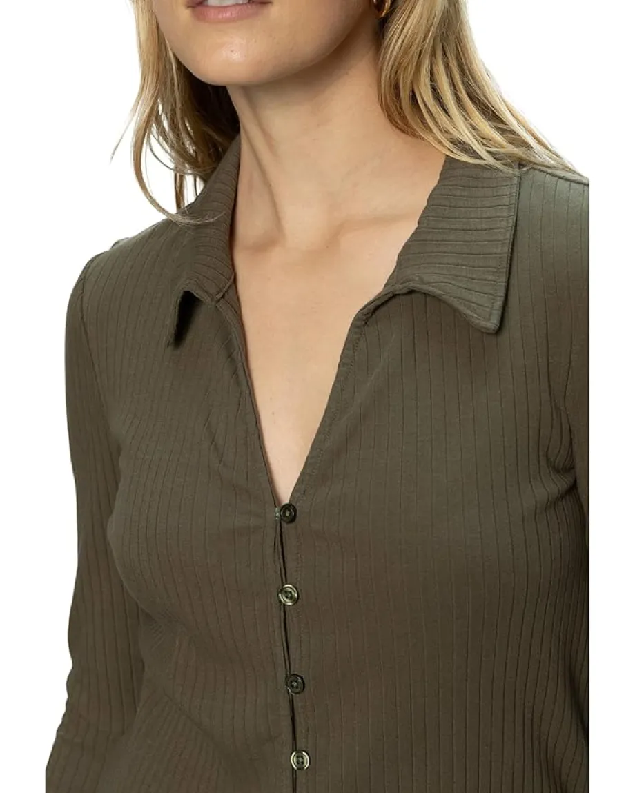 Sanctuary Daydreamer Knit Shirt Kalamata Hot