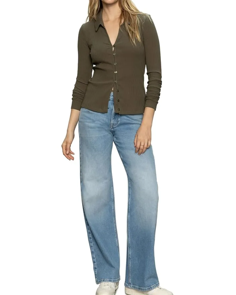 Sanctuary Daydreamer Knit Shirt Kalamata Hot