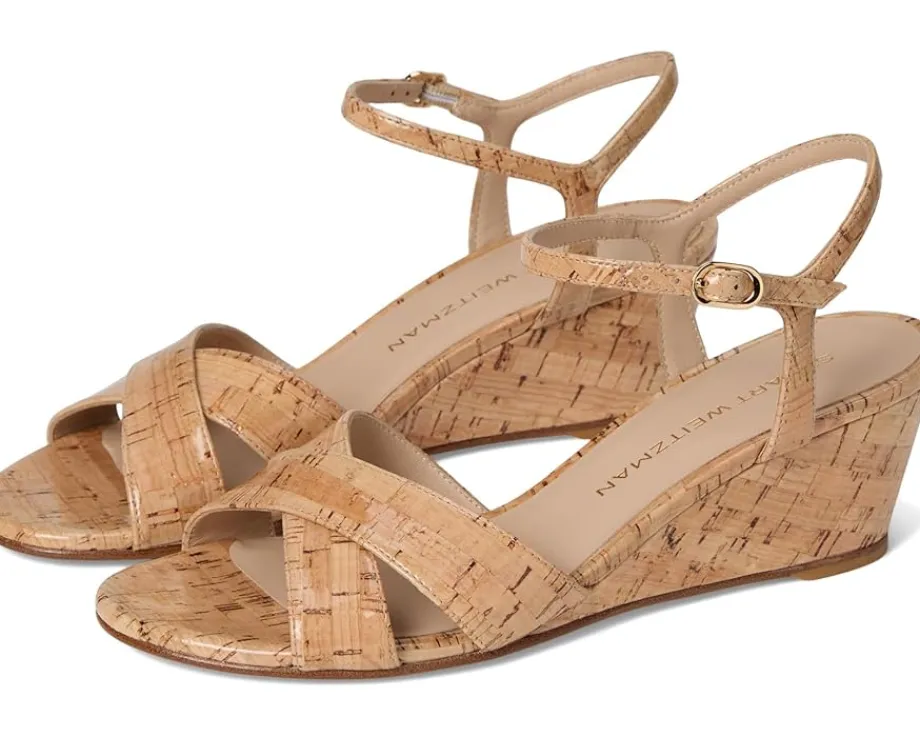 Stuart Weitzman Dayna Demi Wedge Natural Sale