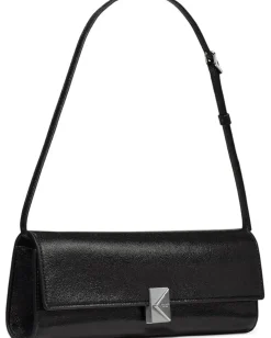 Kate Spade New York Deco Glazed Leather Soft Mini Shoulder Black