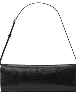 Kate Spade New York Deco Glazed Leather Soft Mini Shoulder Black