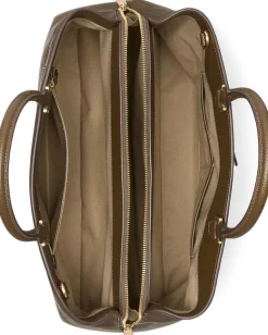 Kate Spade New York Deco Pebbled Leather Large Satchel Burnt Sage Discount