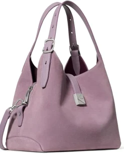 Kate Spade New York Deco Smooth Leather And Suede Crossbody Tote Market Purple Multi Clearance