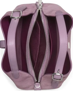 Kate Spade New York Deco Smooth Leather And Suede Crossbody Tote Market Purple Multi Clearance