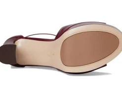 Naturalizer Delphie Strappy Sandals Cranberry Red Leather Outlet