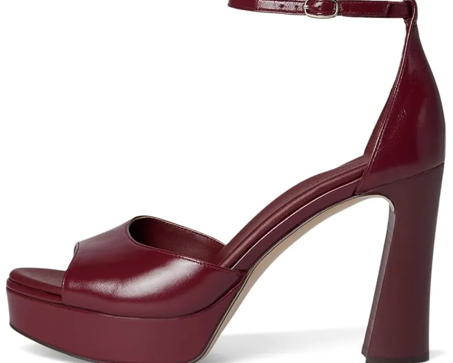 Naturalizer Delphie Strappy Sandals Cranberry Red Leather Outlet