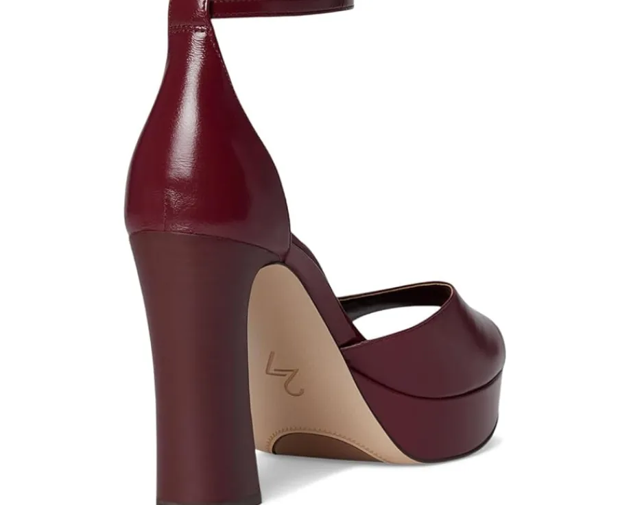 Naturalizer Delphie Strappy Sandals Cranberry Red Leather Outlet