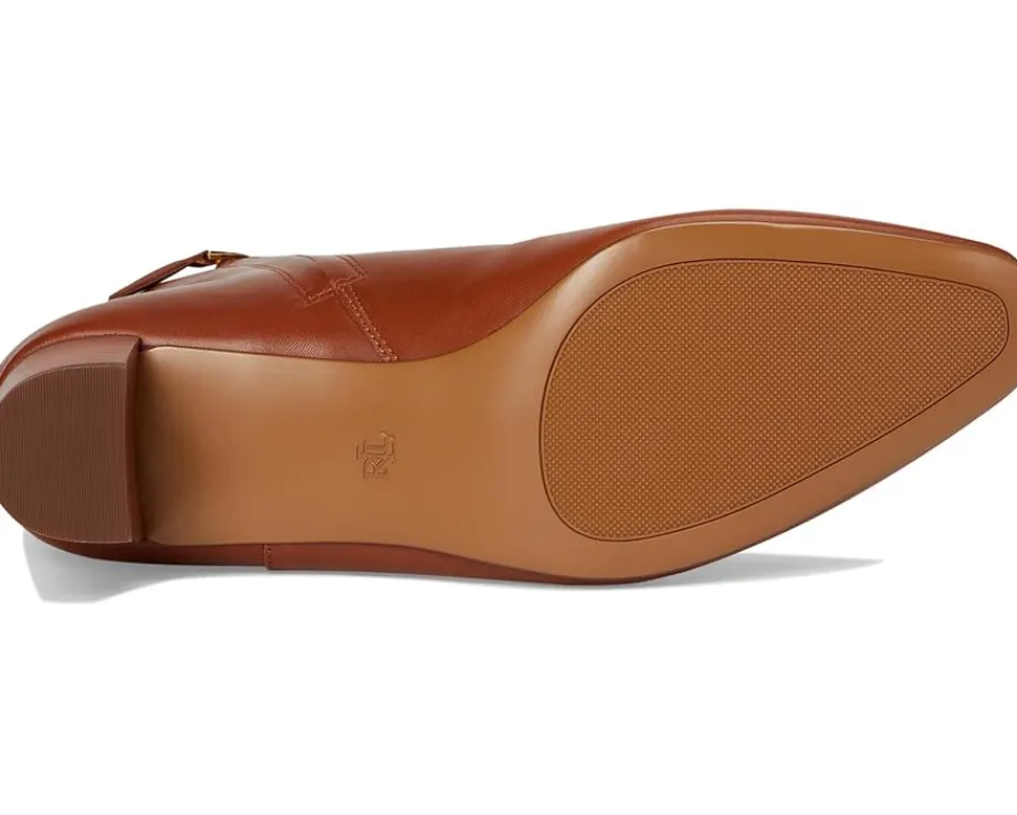 Lauren Ralph Lauren Demi Calfskin Booties Lauren Tan Outlet