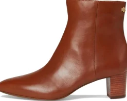 Lauren Ralph Lauren Demi Calfskin Booties Lauren Tan Outlet