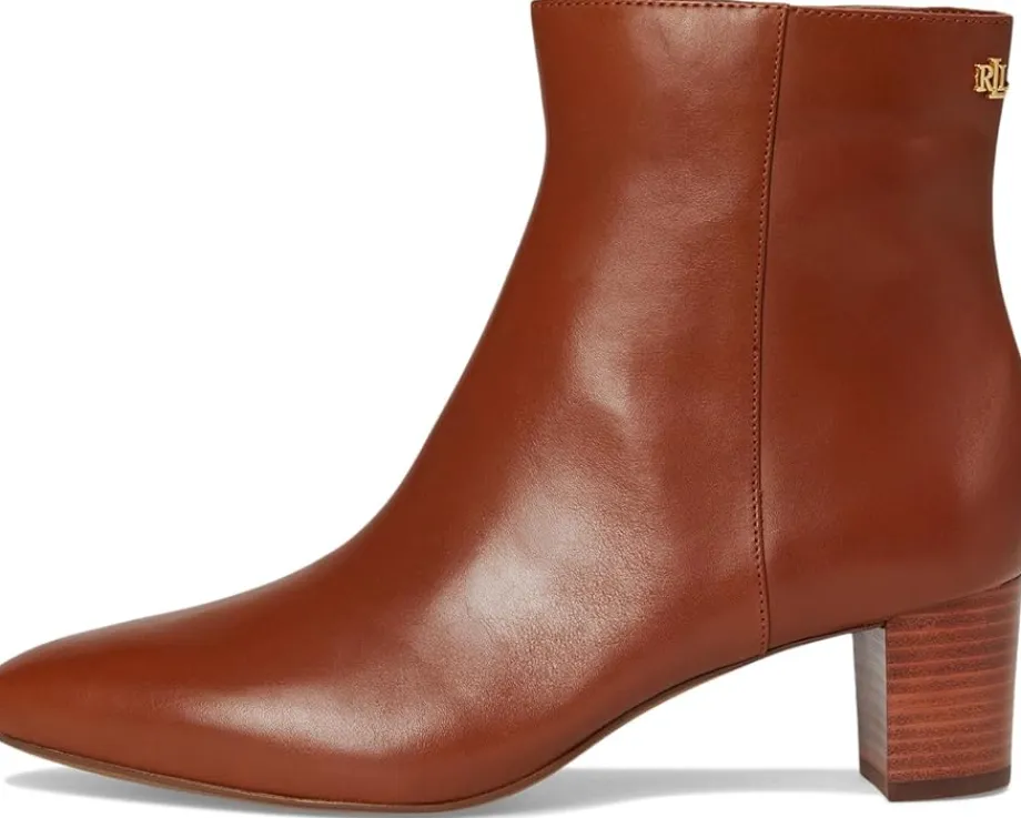 Lauren Ralph Lauren Demi Calfskin Booties Lauren Tan Outlet