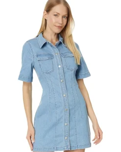 Madewell Denim Seamed Mini Shirtdress in Palermo Wash Outlet