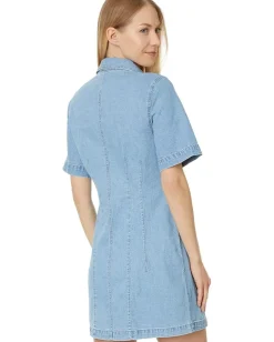 Madewell Denim Seamed Mini Shirtdress in Palermo Wash Outlet