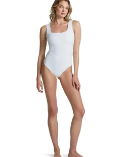 Commando Denim Squareneck Bodysuit White Discount