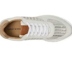 Lucky Brand Deva Woven Leather Sneaker White Hot